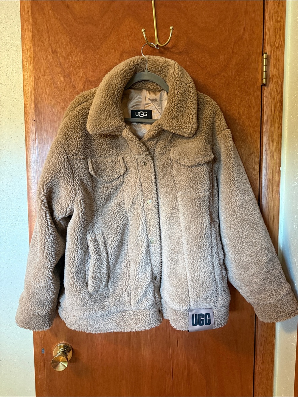 UGG Frankie Sherpa Trucker Jacket with Chest Pockets